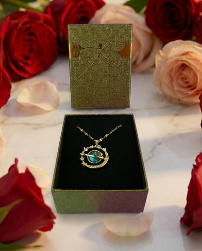 Collar Planeta Saturno + Caja de lujo