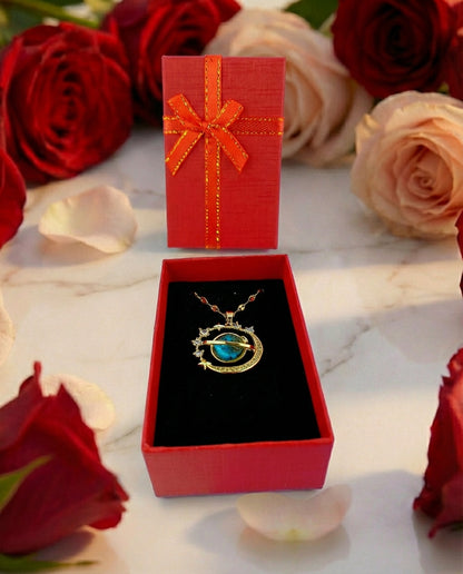 Collar Planeta Saturno + Caja de lujo