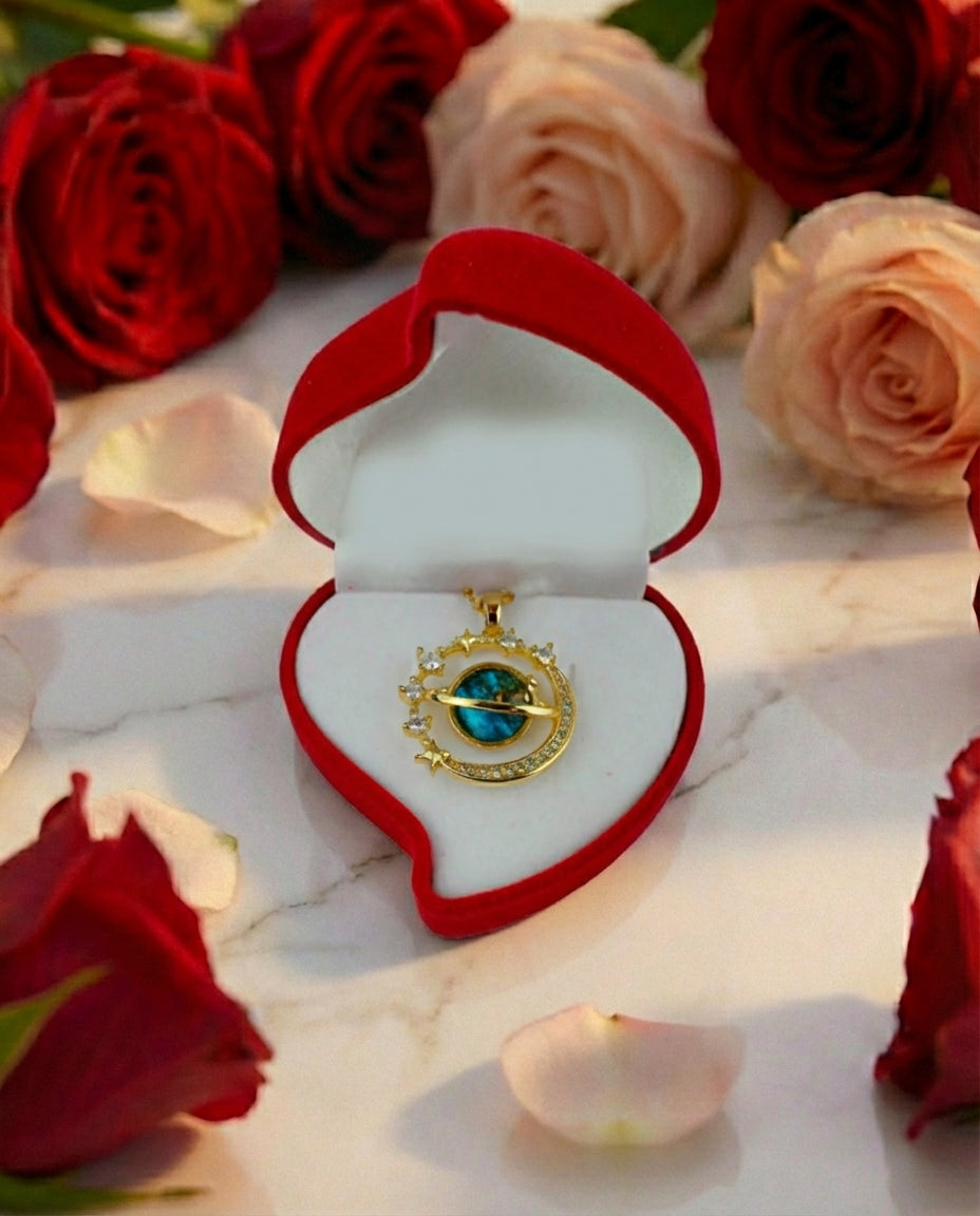 Collar Planeta Saturno + Caja de lujo