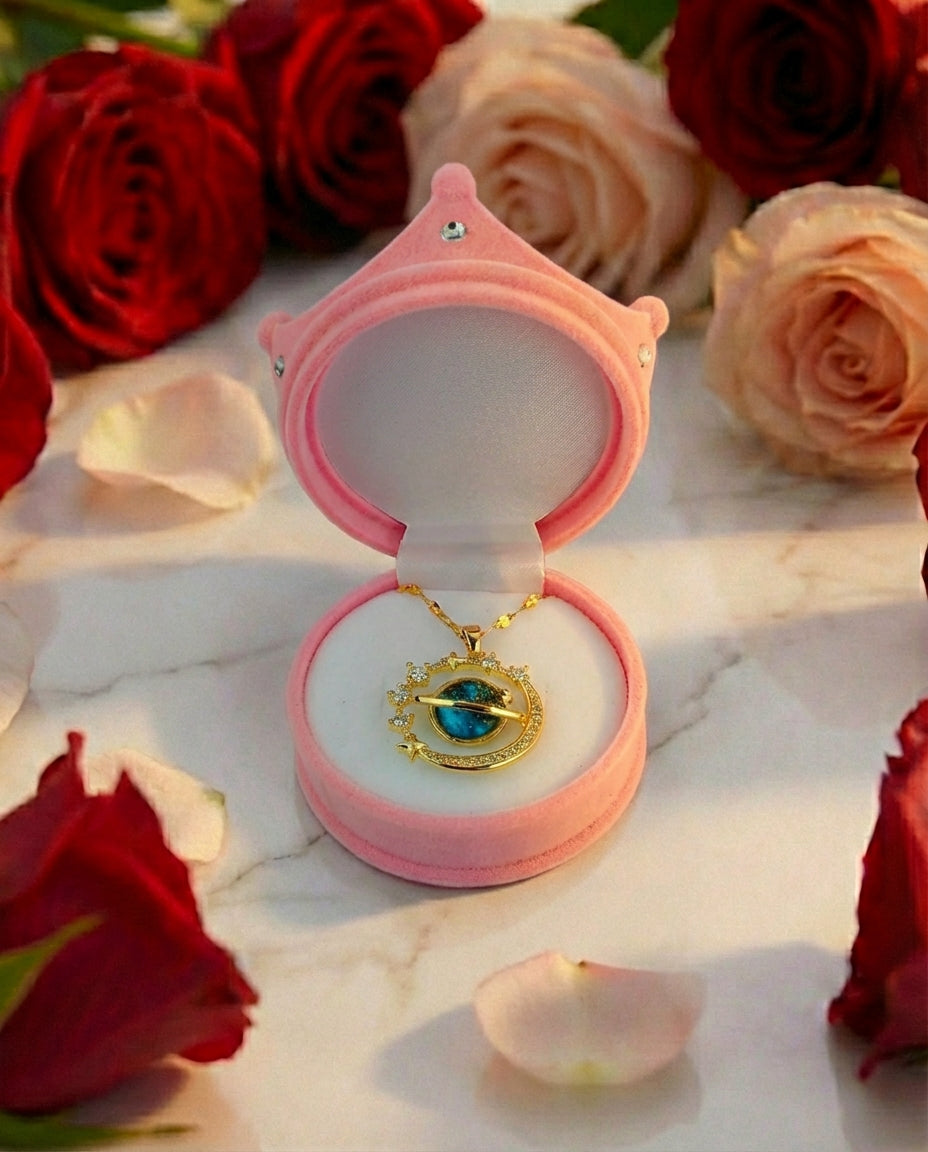 Collar Planeta Saturno + Caja de lujo
