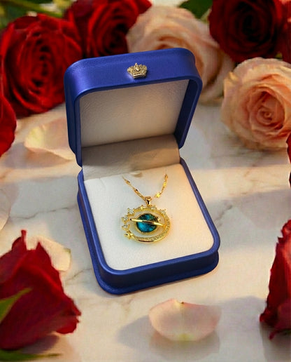 Collar Planeta Saturno + Caja de lujo