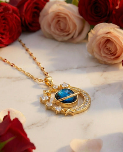 Collar Planeta Saturno + Caja de lujo